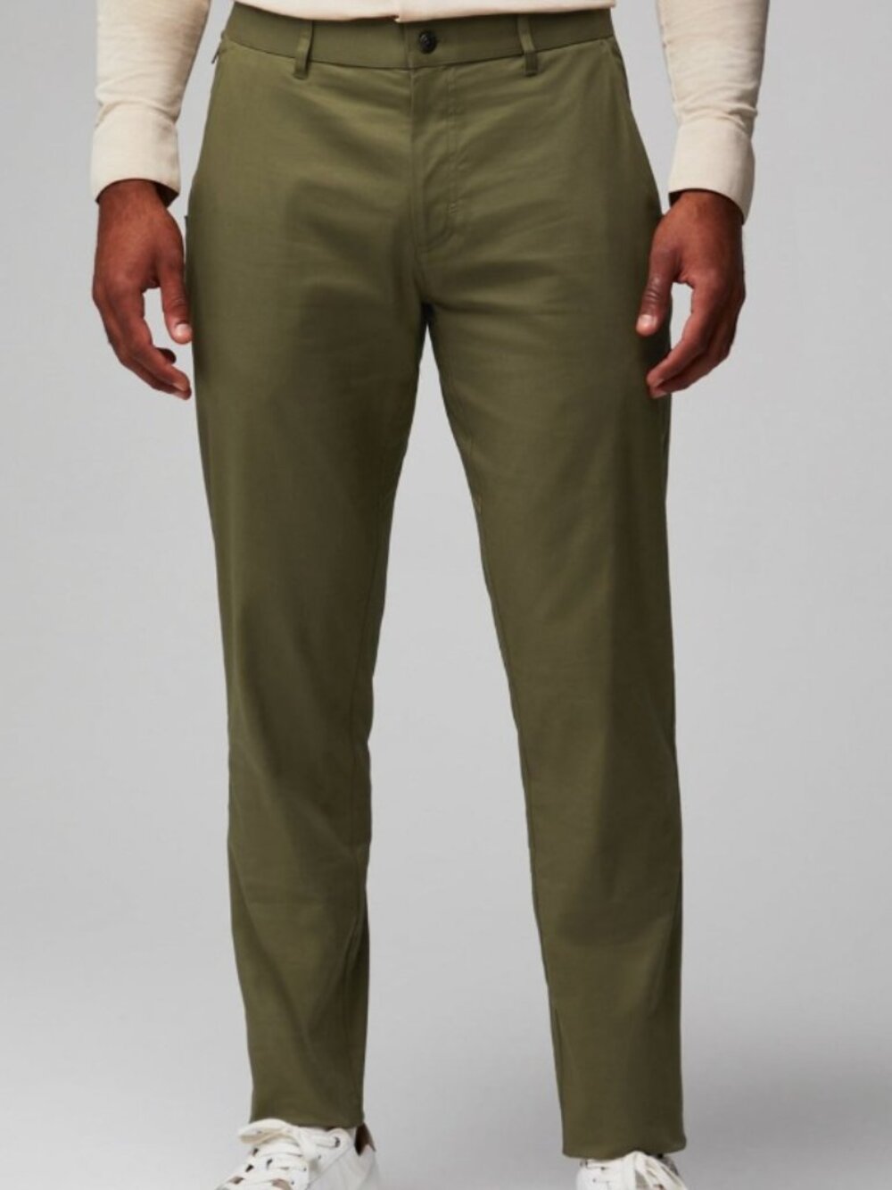 Fabletics The High Side Chino Pant Mens Dark Moss Performance Stretch 38W 32L
